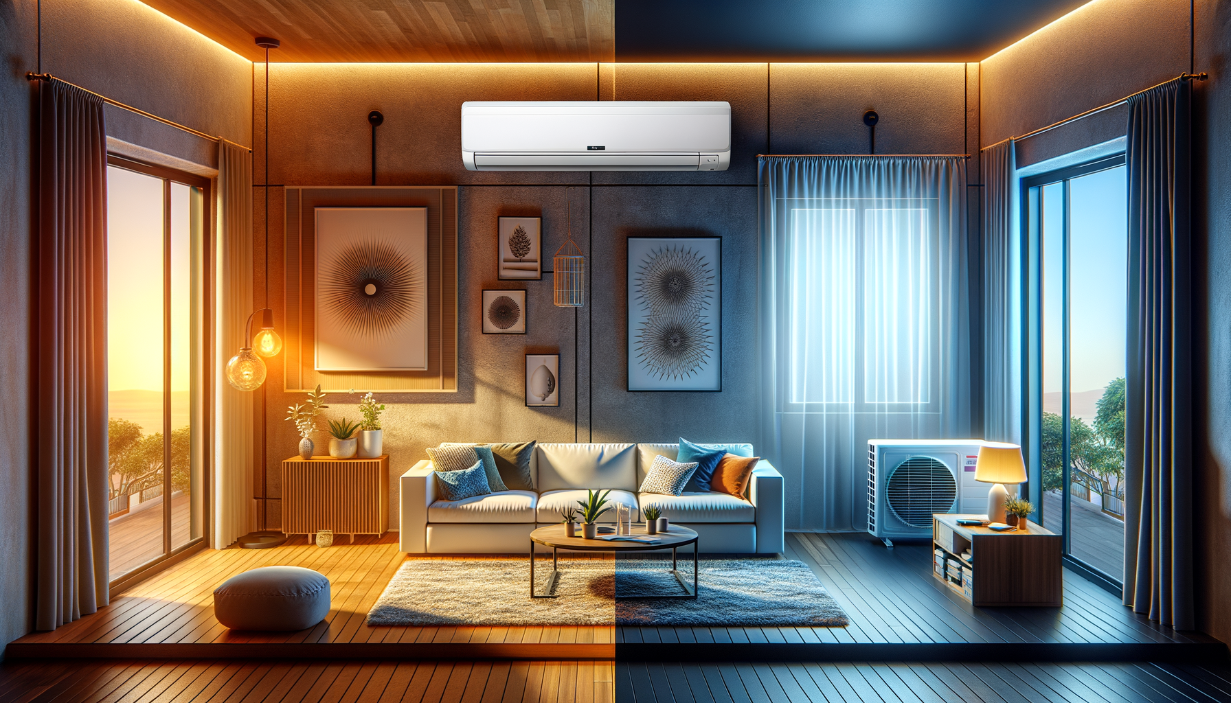 genera una foto realistica che illustra il concetto descritto nell’articolo. per favore, usa il testo dell’articolo tra parentesi per comprendere il contesto specifico dell’immagine. l’immagine dovrebbe essere di alta qualità e riflettere fedelmente il tema trattato. ad esempio, se l’articolo parla dei vantaggi dei climatizzatori portatili, l’immagine dovrebbe mostrare un condizionatore portatile in un ambiente domestico moderno. se l’articolo riguarda la manutenzione dei condizionatori, crea un’immagine che mostri una persona mentre pulisce o ispeziona un condizionatore. ecco il testo dell’articolo da cui trarre ispirazione: (air conditioning units are essential in creating a comfortable indoor environment, especially during summer months. wall mounted and window units are two commonly used options. wall mounted air conditioners, also known as split systems, consist of an external and internal unit linked by tubes. they are known for their quiet operation, as the compressor unit is located outside. main advantages include energy efficiency, aesthetic appeal as the unit can be mounted high on the wall, and advanced features like dehumidification, air quality filters, and remote control. window air conditioners are single unit devices installed directly in a window or sometimes an opening in a wall, commonly used for single rooms. they are often chosen for their simplicity and lower cost compared to split systems. advantages include easy installation, lower initial cost, and mobility, as they can be easily moved to another room or even a new residence. when choosing between a wall mounted and window air conditioner it’s important to consider factors such as budget, energy efficiency, room characteristics, and aesthetic preferences. if comfort and quiet operation are major concerns, a split system might be the best solution, while those seeking a cost effective, easy to install option might opt for a window air conditioner. for more information and personalized advice on the ideal air conditioner for your home or office, you can contact experts in air conditioning system sales and installation.).